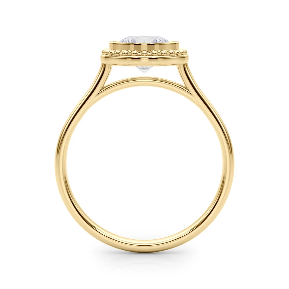 VS F 1.00-1.50 Carat Lab Grown Diamond Bezel Set Scalloped Engagement Ring in 14K Rose Gold - Image 8