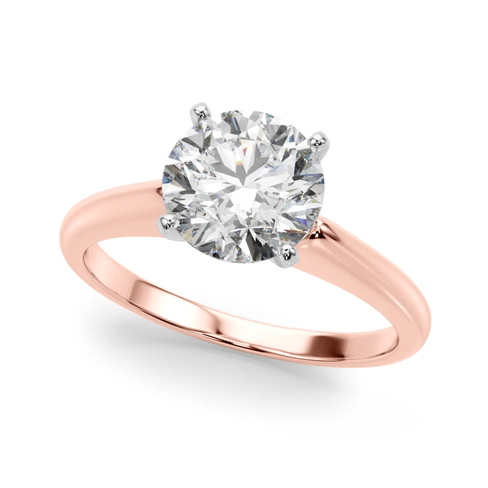 VS F 1.00-2.00 Carat Classic Round Cut Lab Grown Diamond Solitaire Engagement Ring For Women 14K Gold - Image 3