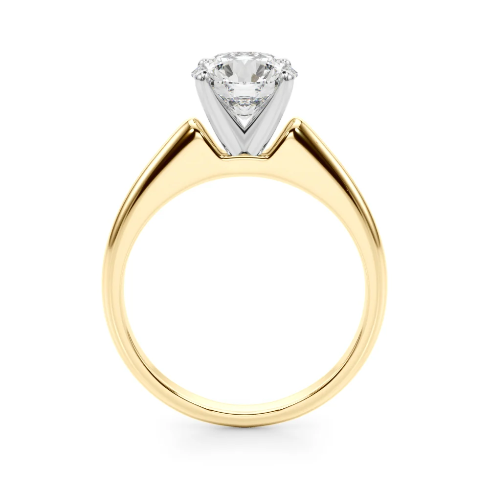 VS F 1.00-2.00 Carat Classic Round Cut Lab Grown Diamond Solitaire Engagement Ring For Women 14K Gold - Image 4