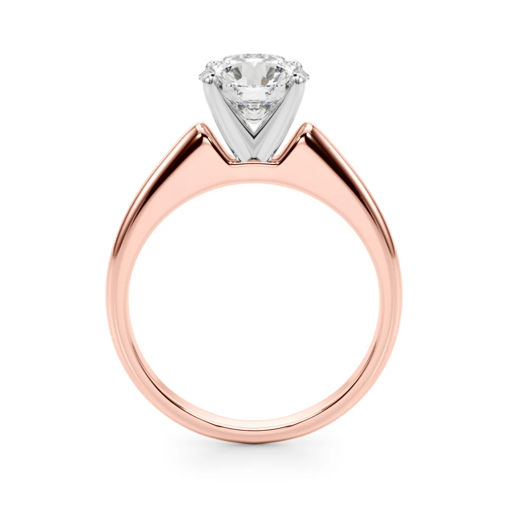VS F 1.00-2.00 Carat Classic Round Cut Lab Grown Diamond Solitaire Engagement Ring For Women 14K Gold - Image 5