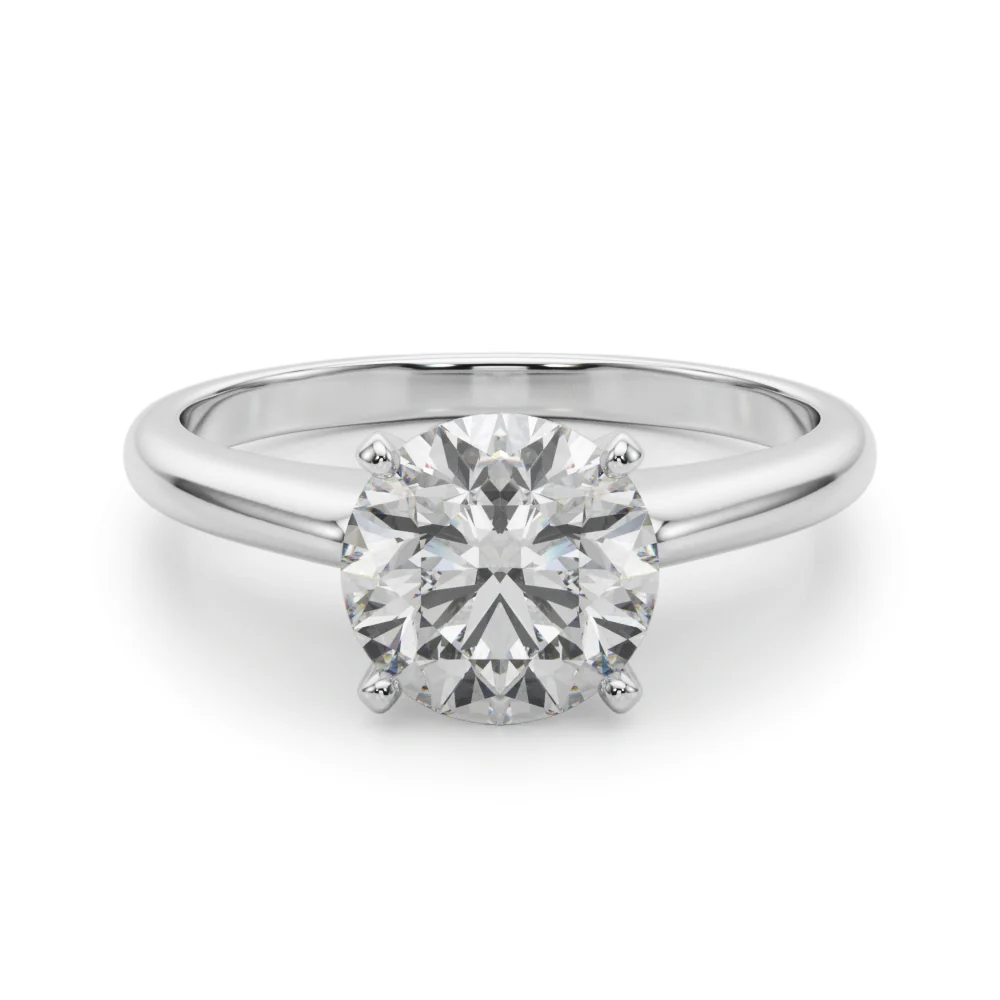 VS F 1.00-2.00 Carat Classic Round Cut Lab Grown Diamond Solitaire Engagement Ring For Women 14K Gold - Image 7
