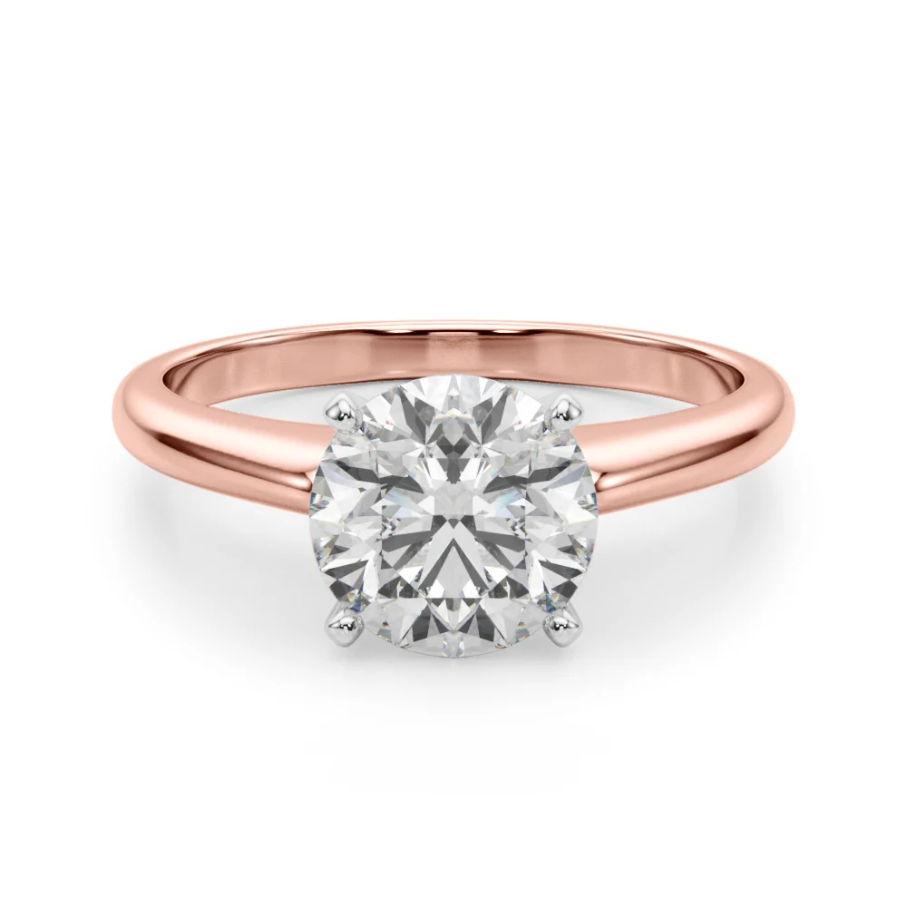 VS F 1.00-2.00 Carat Classic Round Cut Lab Grown Diamond Solitaire Engagement Ring For Women 14K Gold - Image 8