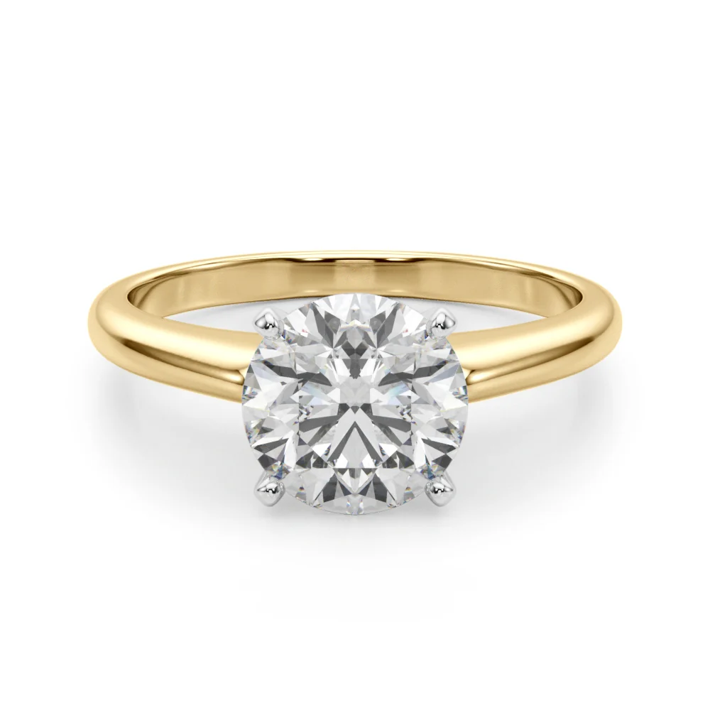 VS F 1.00-2.00 Carat Classic Round Cut Lab Grown Diamond Solitaire Engagement Ring For Women 14K Gold - Image 9