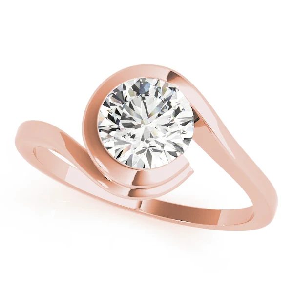 VS F 1.00-2.00 Carat Lab Grown Diamond Bypass Bezel Solitaire Engagement Ring in 14K Solid Gold - Image 3