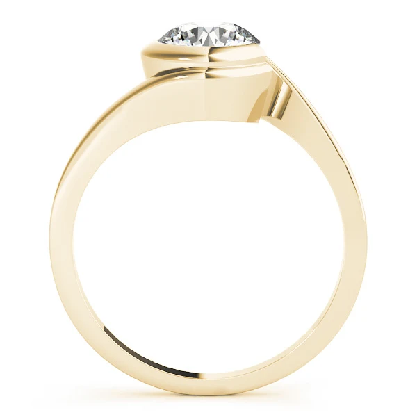 VS F 1.00-2.00 Carat Lab Grown Diamond Bypass Bezel Solitaire Engagement Ring in 14K Solid Gold - Image 4
