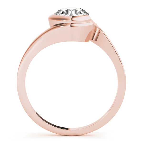 VS F 1.00-2.00 Carat Lab Grown Diamond Bypass Bezel Solitaire Engagement Ring in 14K Solid Gold - Image 5