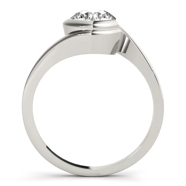 VS F 1.00-2.00 Carat Lab Grown Diamond Bypass Bezel Solitaire Engagement Ring in 14K Solid Gold - Image 6
