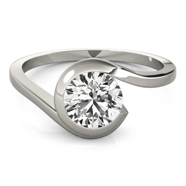 VS F 1.00-2.00 Carat Lab Grown Diamond Bypass Bezel Solitaire Engagement Ring in 14K Solid Gold - Image 7