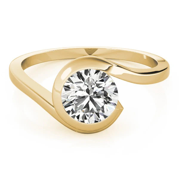 VS F 1.00-2.00 Carat Lab Grown Diamond Bypass Bezel Solitaire Engagement Ring in 14K Solid Gold - Image 8