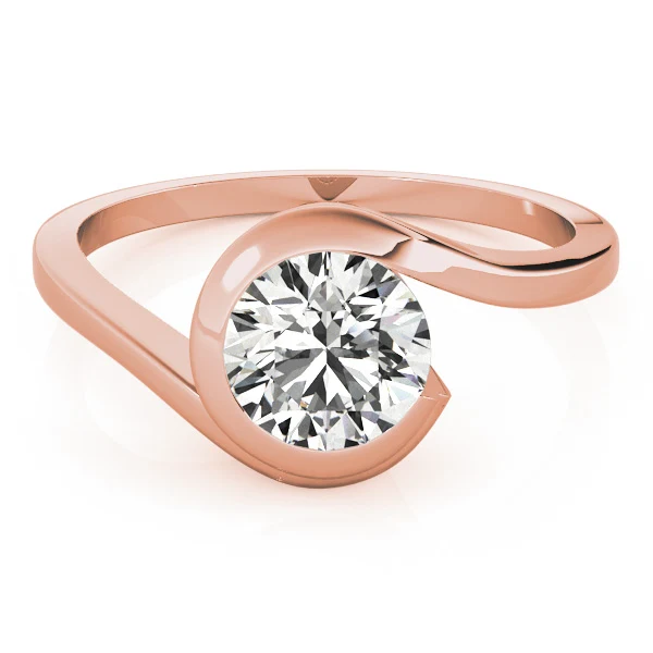 VS F 1.00-2.00 Carat Lab Grown Diamond Bypass Bezel Solitaire Engagement Ring in 14K Solid Gold - Image 9