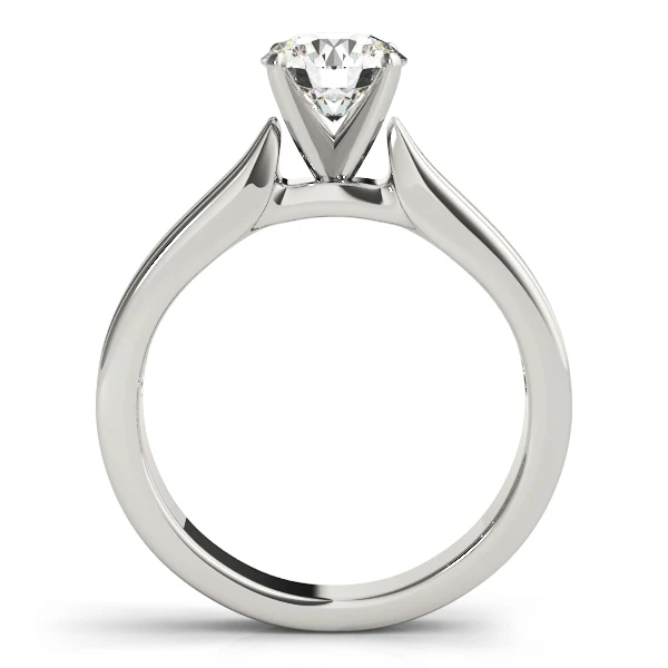 VS F 1.00-2.00 Ct 14K Gold Classic Round Cut Diamond Cathedral Solitaire Ring with Textured Band - Image 6