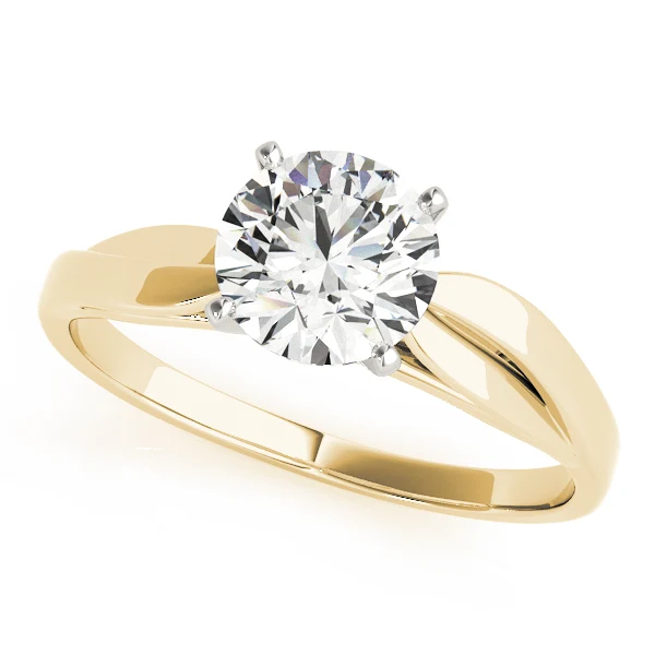 VS F 1.00-2.00 Ct Round Brilliant Cut Lab Grown Diamond Twisted Bypass Solitaire Engagement Ring 14K Solid Gold - Image 2