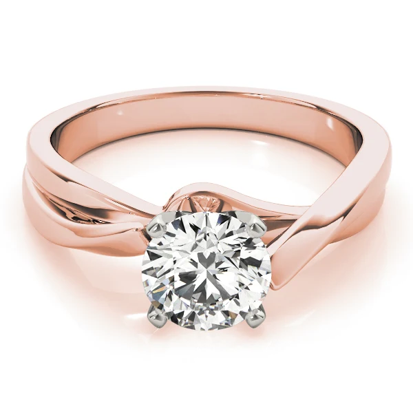 VS F 1.00-2.00 Ct Round Lab Created Diamond Split Shank Bypass Solitaire Ring in 14K Yellow, White & Rose Gold - Image 10
