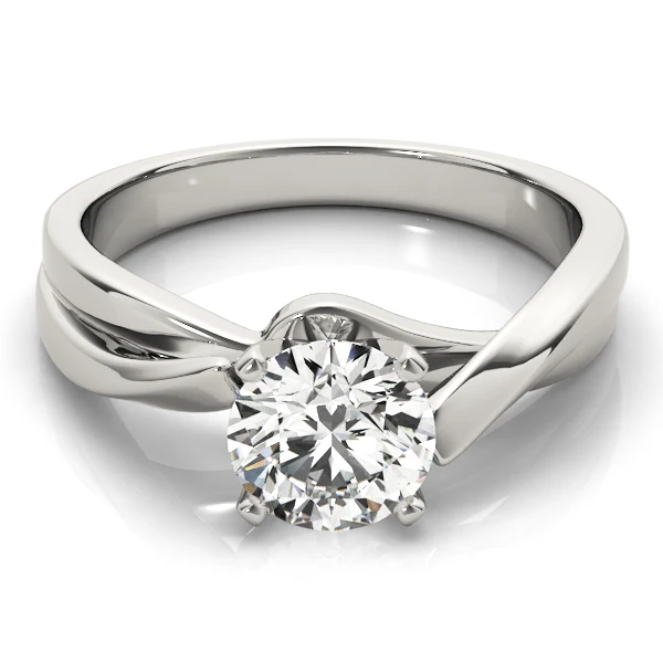 VS F 1.00-2.00 Ct Round Lab Created Diamond Split Shank Bypass Solitaire Ring in 14K Yellow, White & Rose Gold - Image 11