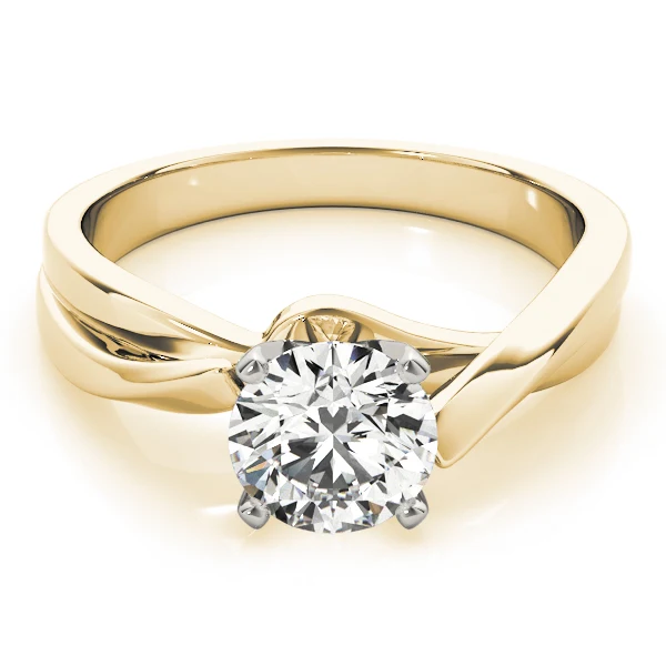 VS F 1.00-2.00 Ct Round Lab Created Diamond Split Shank Bypass Solitaire Ring in 14K Yellow, White & Rose Gold - Image 12