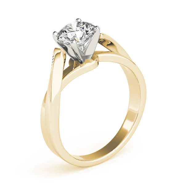 VS F 1.00-2.00 Ct Round Lab Created Diamond Split Shank Bypass Solitaire Ring in 14K Yellow, White & Rose Gold - Image 6