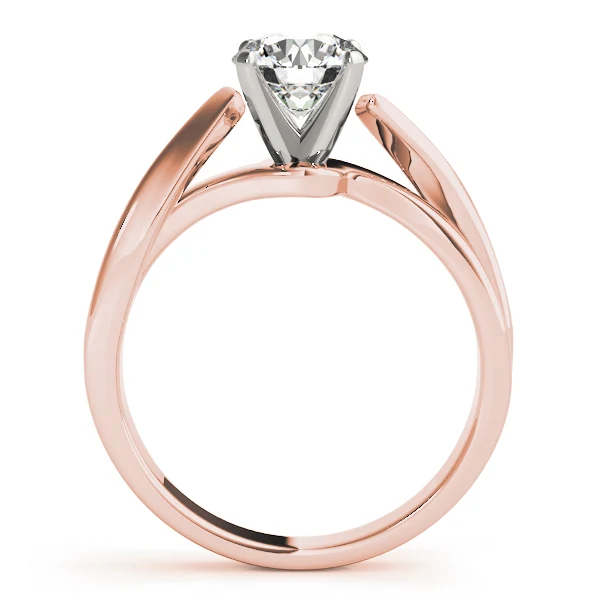 VS F 1.00-2.00 Ct Round Lab Created Diamond Split Shank Bypass Solitaire Ring in 14K Yellow, White & Rose Gold - Image 8