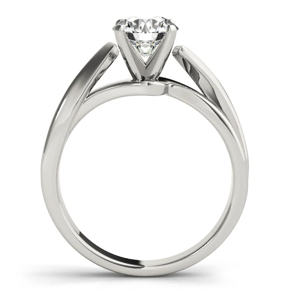 VS F 1.00-2.00 Ct Round Lab Created Diamond Split Shank Bypass Solitaire Ring in 14K Yellow, White & Rose Gold - Image 9