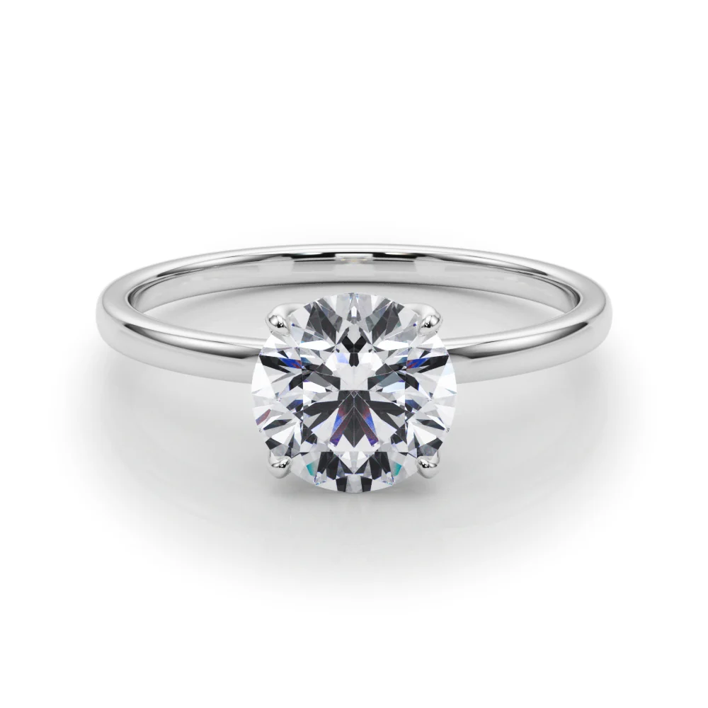 VS F 1.00-2.00 CT Round Lab Grown Diamond Petal Prong Tulip Solitaire Engagement Ring in 14K Gold - Image 11