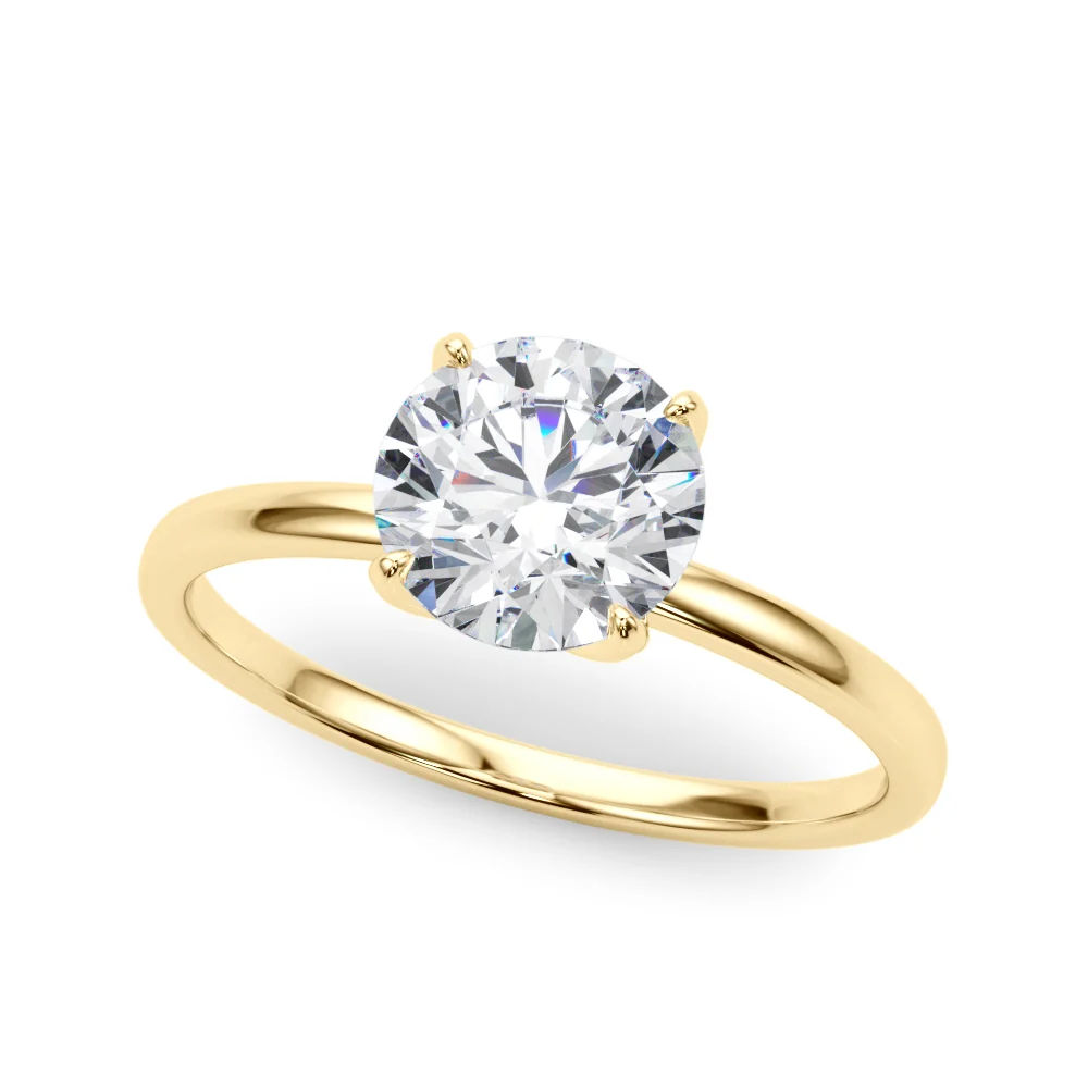 VS F 1.00-2.00 CT Round Lab Grown Diamond Petal Prong Tulip Solitaire Engagement Ring in 14K Gold - Image 4
