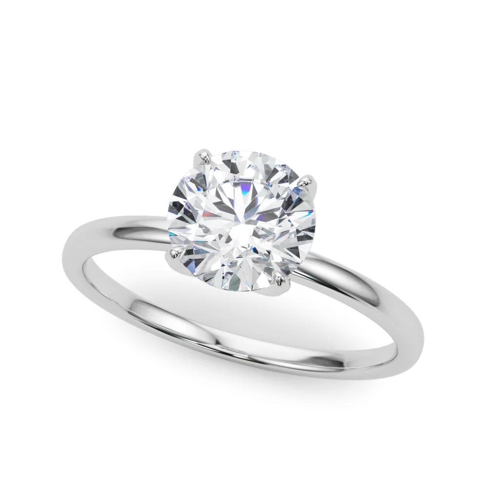 VS F 1.00-2.00 CT Round Lab Grown Diamond Petal Prong Tulip Solitaire Engagement Ring in 14K Gold - Image 5