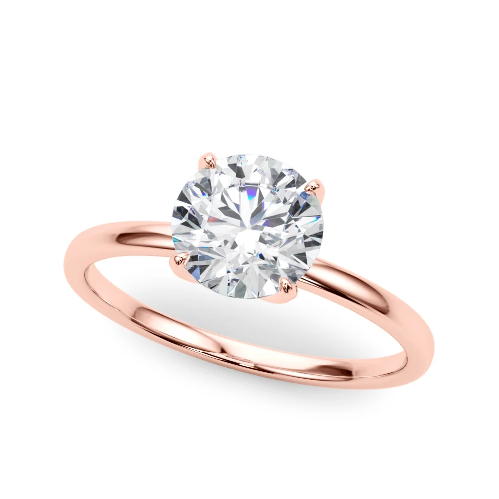 VS F 1.00-2.00 CT Round Lab Grown Diamond Petal Prong Tulip Solitaire Engagement Ring in 14K Gold - Image 6