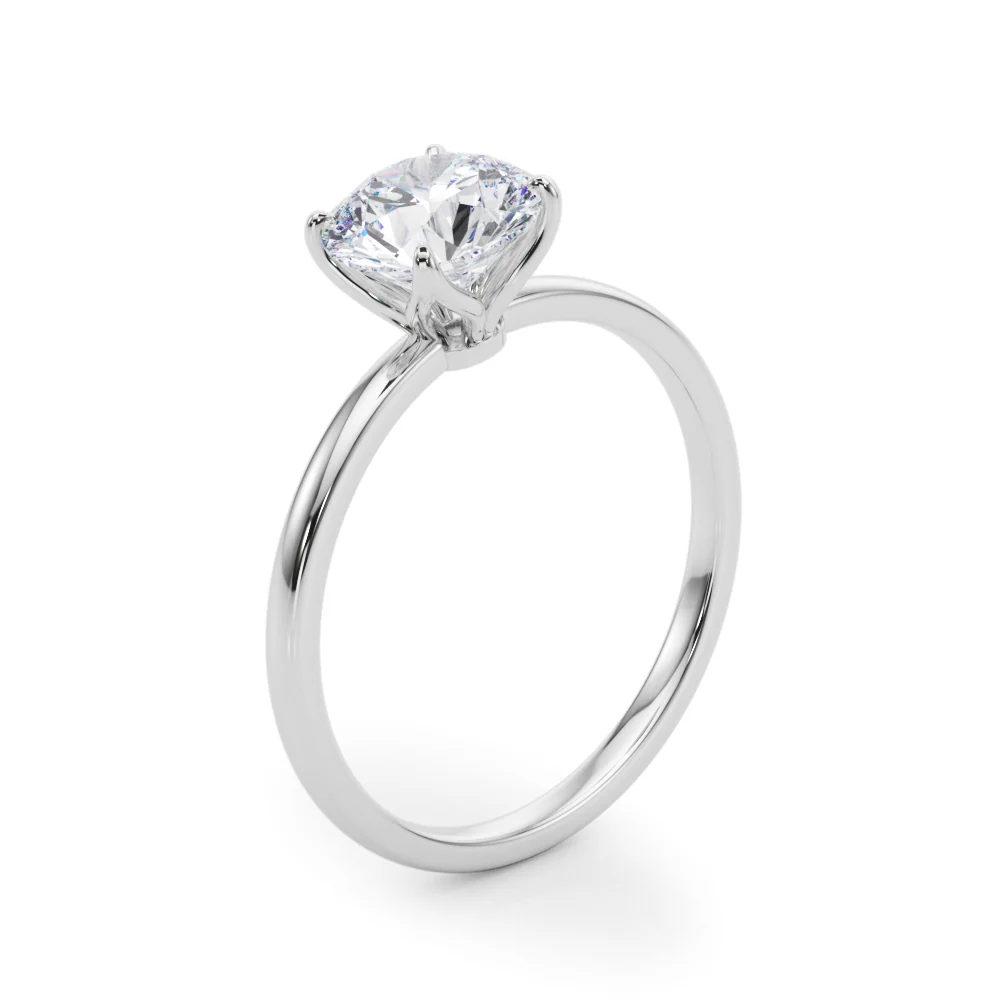 VS F 1.00-2.00 CT Round Lab Grown Diamond Petal Prong Tulip Solitaire Engagement Ring in 14K Gold - Image 9
