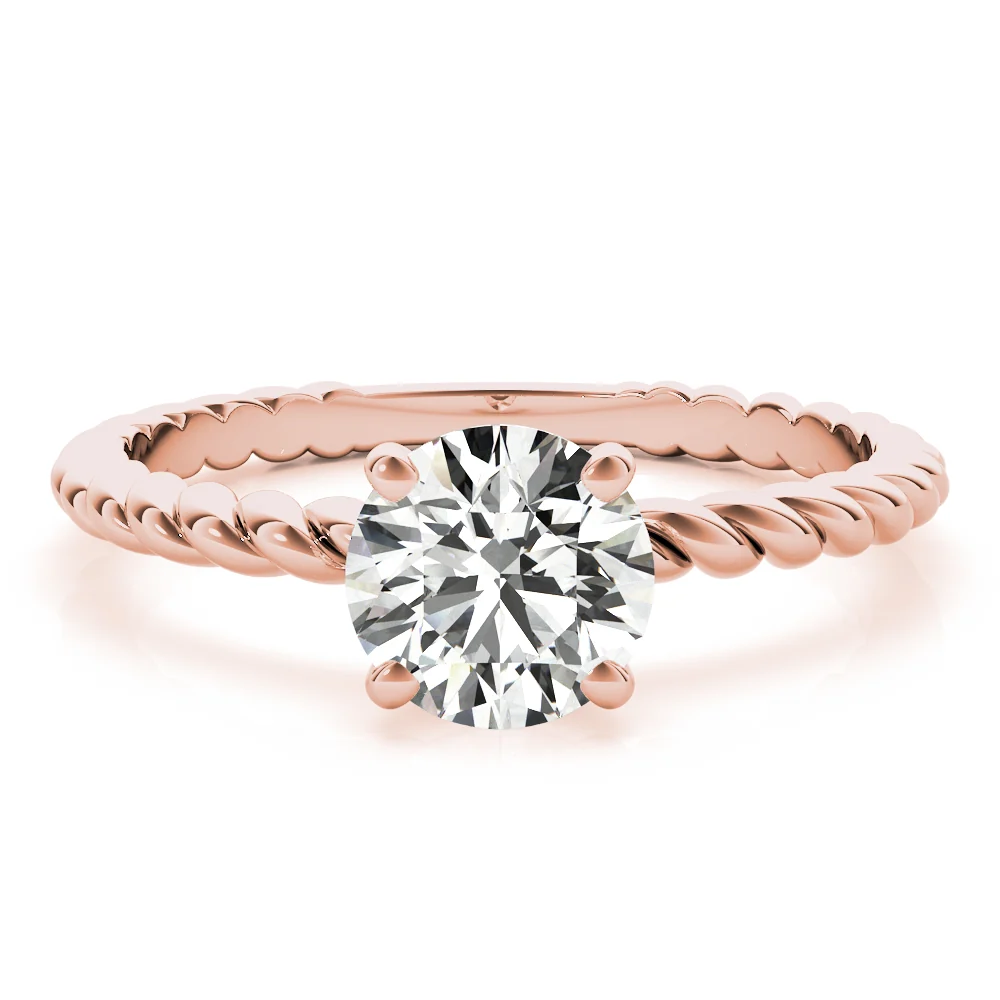 VS-F 1.00-3.00 Carat Lab Grown Diamond Solitaire Engagement Ring with Decorative Prong Design in 14K Gold - Image 10