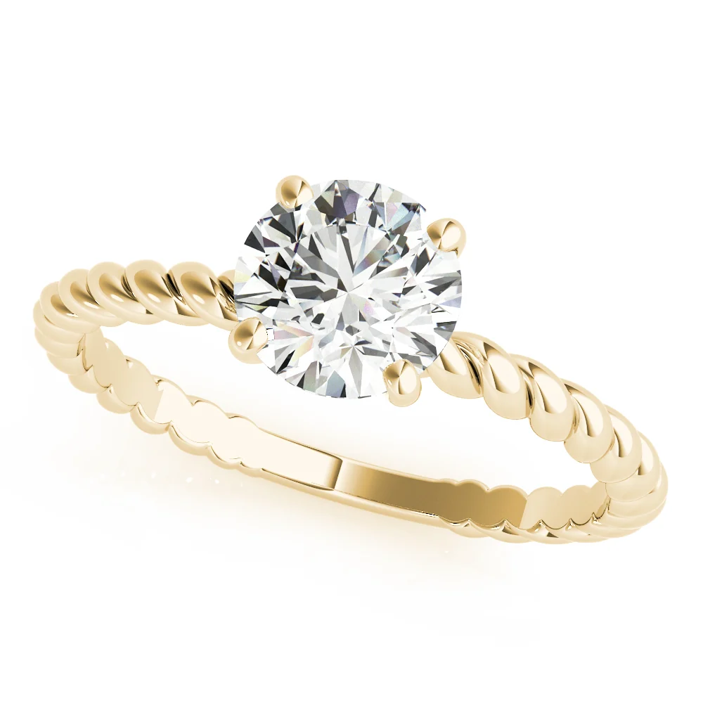 VS-F 1.00-3.00 Carat Lab Grown Diamond Solitaire Engagement Ring with Decorative Prong Design in 14K Gold - Image 2