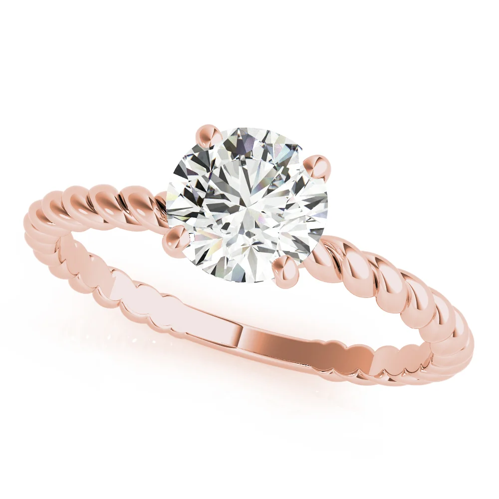 VS-F 1.00-3.00 Carat Lab Grown Diamond Solitaire Engagement Ring with Decorative Prong Design in 14K Gold - Image 3