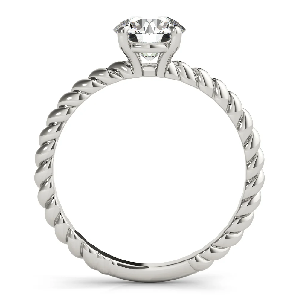 VS-F 1.00-3.00 Carat Lab Grown Diamond Solitaire Engagement Ring with Decorative Prong Design in 14K Gold - Image 4