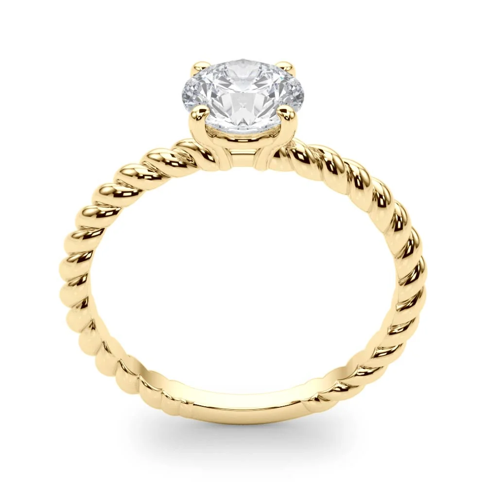 VS-F 1.00-3.00 Carat Lab Grown Diamond Solitaire Engagement Ring with Decorative Prong Design in 14K Gold - Image 5