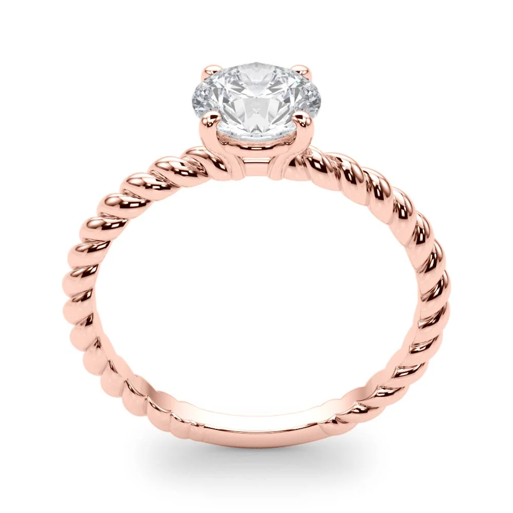 VS-F 1.00-3.00 Carat Lab Grown Diamond Solitaire Engagement Ring with Decorative Prong Design in 14K Gold - Image 6