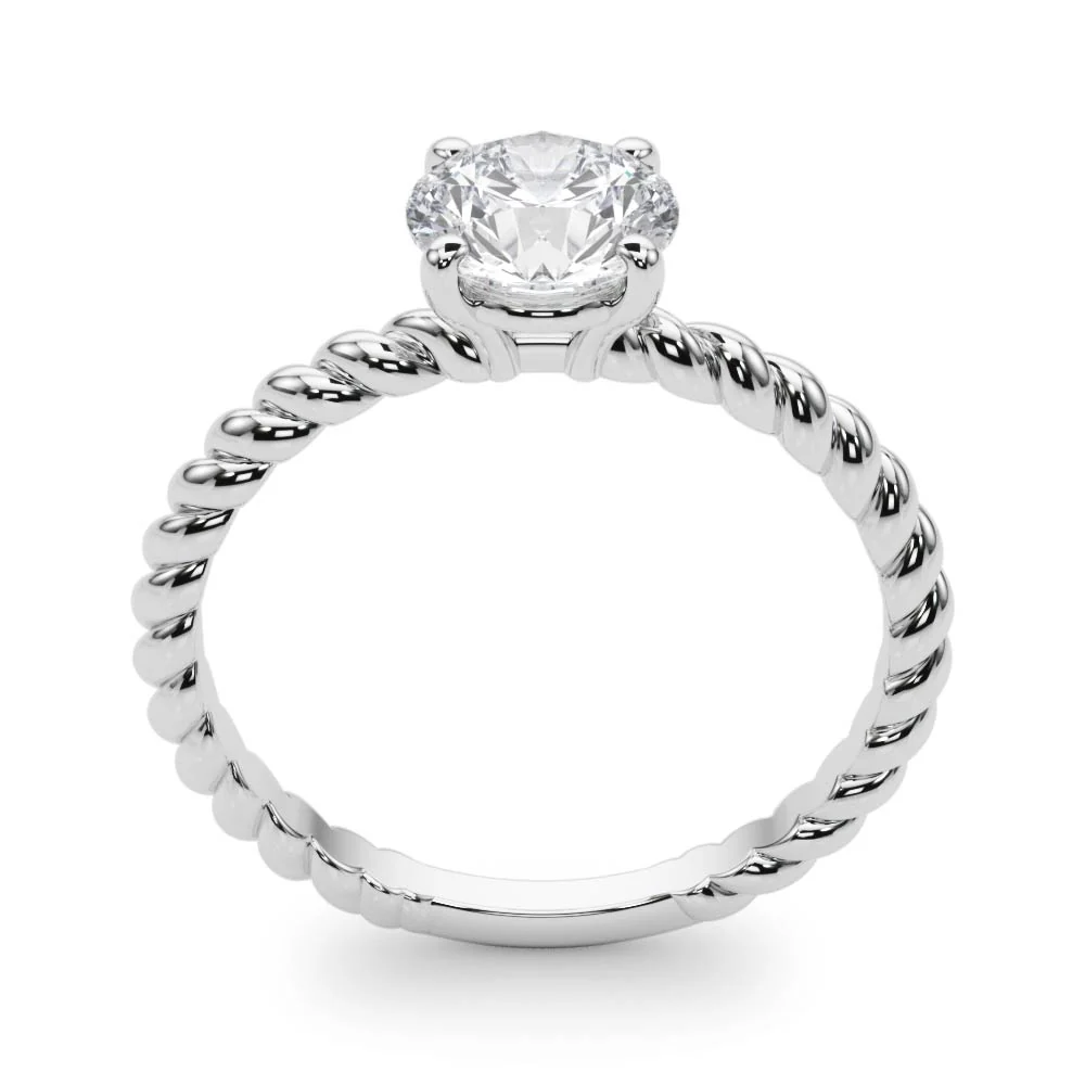 VS-F 1.00-3.00 Carat Lab Grown Diamond Solitaire Engagement Ring with Decorative Prong Design in 14K Gold - Image 7