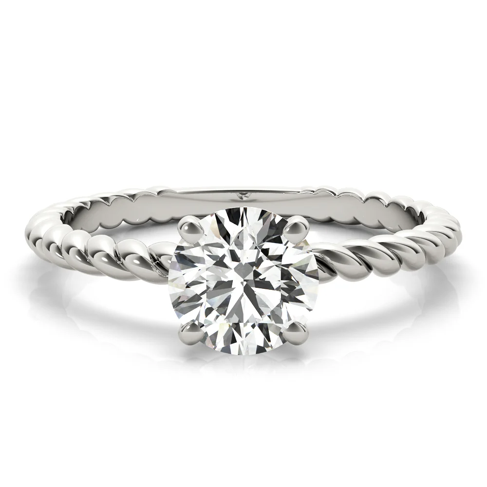 VS-F 1.00-3.00 Carat Lab Grown Diamond Solitaire Engagement Ring with Decorative Prong Design in 14K Gold - Image 8