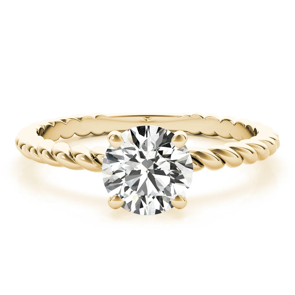 VS-F 1.00-3.00 Carat Lab Grown Diamond Solitaire Engagement Ring with Decorative Prong Design in 14K Gold - Image 9