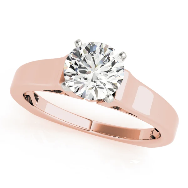 VS F 1.00Carat Round Brilliant Cut Diamond Solitaire Engagement Ring with Tapered Cathedral Shank - Image 3