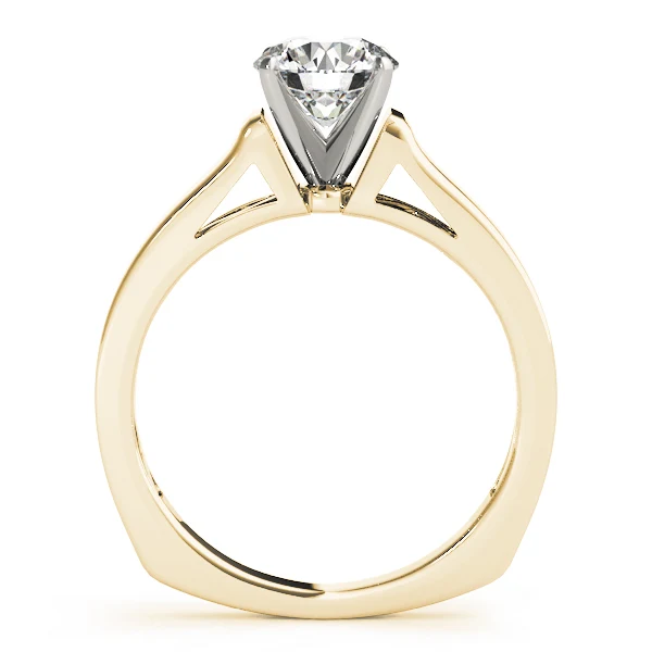 VS F 1.00Carat Round Brilliant Cut Diamond Solitaire Engagement Ring with Tapered Cathedral Shank - Image 4
