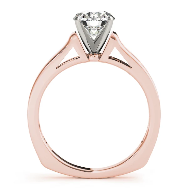 VS F 1.00Carat Round Brilliant Cut Diamond Solitaire Engagement Ring with Tapered Cathedral Shank - Image 5