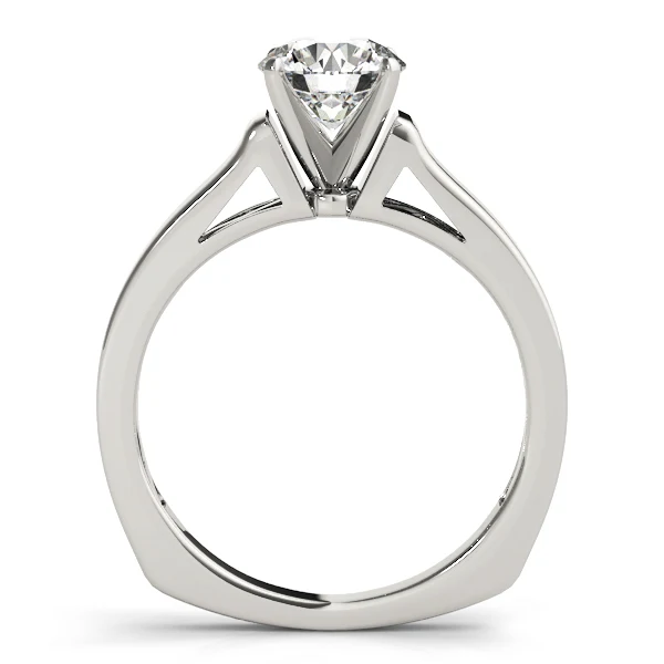 VS F 1.00Carat Round Brilliant Cut Diamond Solitaire Engagement Ring with Tapered Cathedral Shank - Image 6