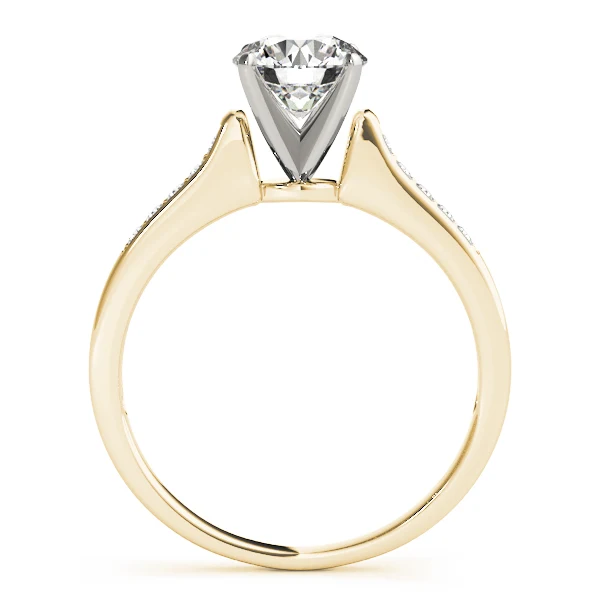 VS F 1.10 Carat Classic 4-Prong Round Cut Lab Grown Diamond Engagement Ring with Prong Set Band in 14k Gold - Image 4