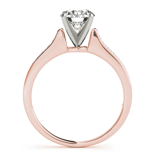 VS F 1.10 Carat Classic 4-Prong Round Cut Lab Grown Diamond Engagement Ring with Prong Set Band in 14k Gold - Image 5