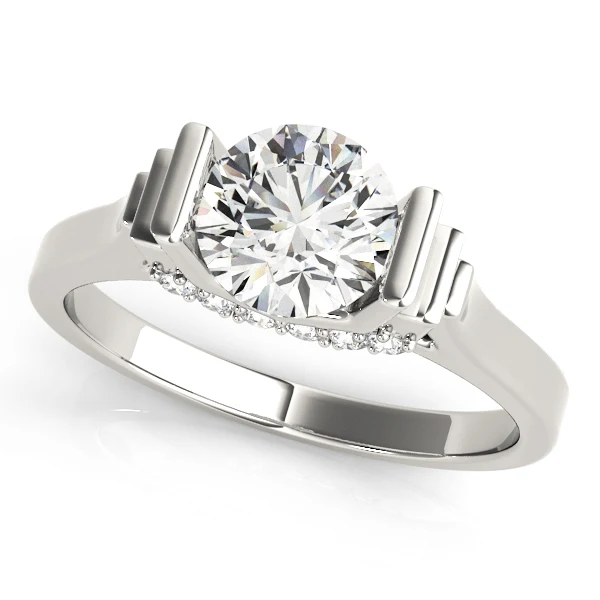 VS F 1.10 Carat Lab Grown Diamond Engagement Ring with Hidden Accents 14K Solid Gold