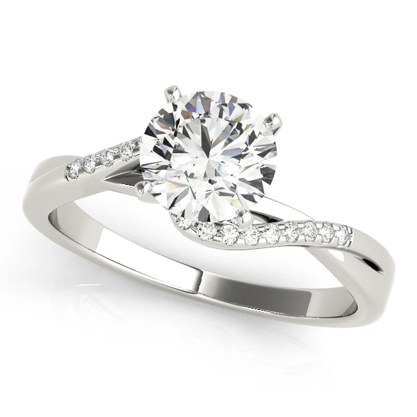 VS F 1.10 Carat Modern Bypass Round Cut Lab Grown Diamond Engagement Ring with Twisted Gold Band