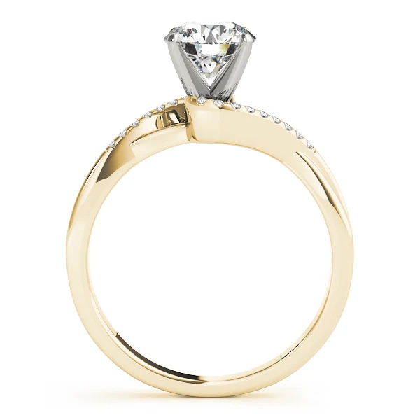 VS F 1.10 Carat Modern Bypass Round Cut Lab Grown Diamond Engagement Ring with Twisted Gold Band - Image 4