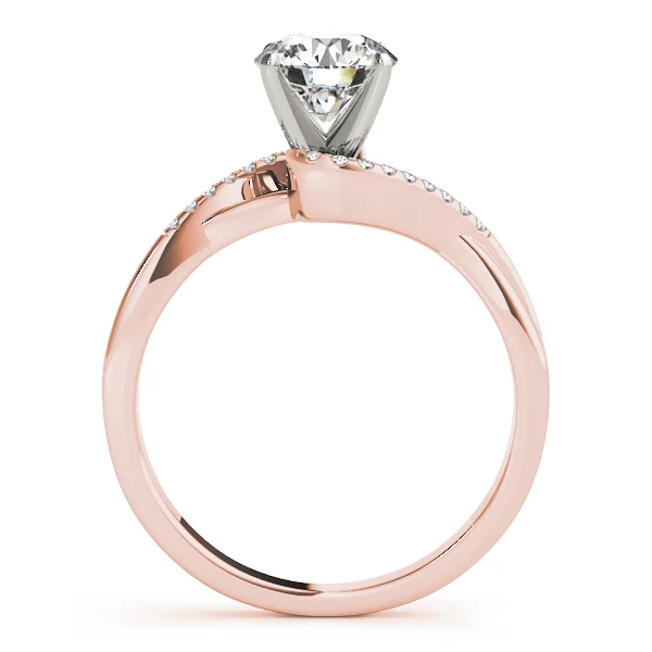 VS F 1.10 Carat Modern Bypass Round Cut Lab Grown Diamond Engagement Ring with Twisted Gold Band - Image 5