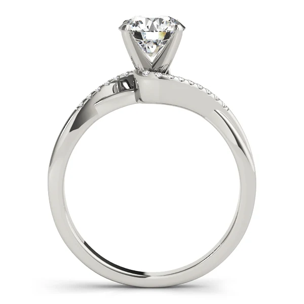 VS F 1.10 Carat Modern Bypass Round Cut Lab Grown Diamond Engagement Ring with Twisted Gold Band - Image 6