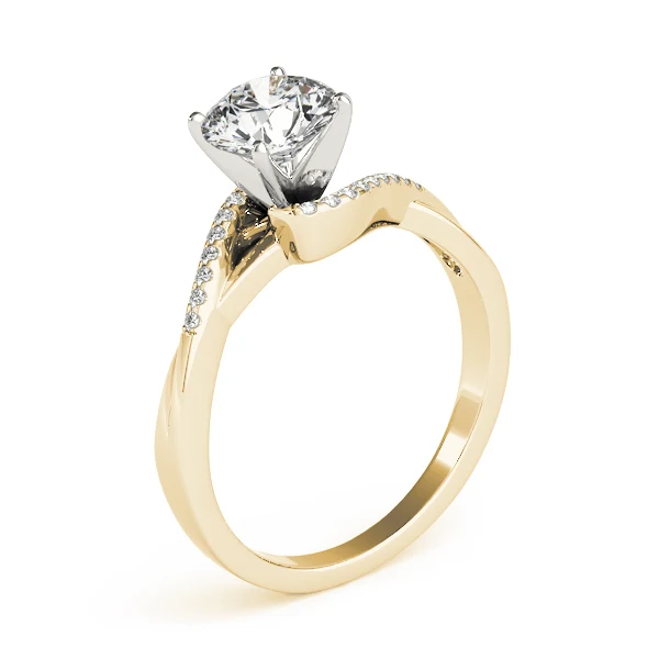 VS F 1.10 Carat Modern Bypass Round Cut Lab Grown Diamond Engagement Ring with Twisted Gold Band - Image 7
