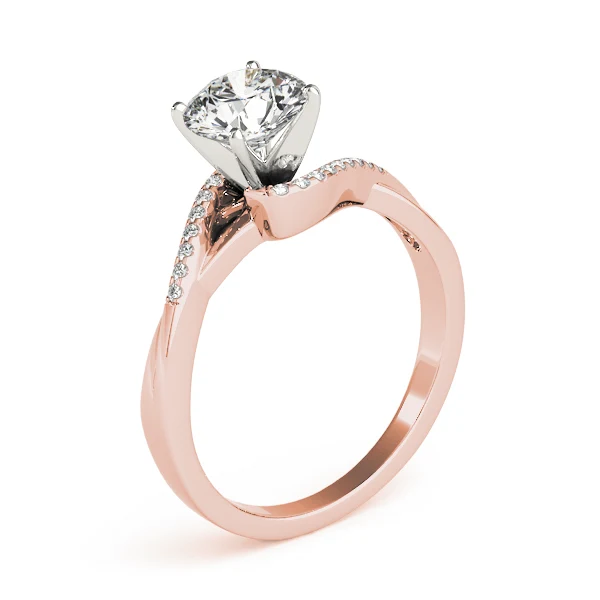 VS F 1.10 Carat Modern Bypass Round Cut Lab Grown Diamond Engagement Ring with Twisted Gold Band - Image 8