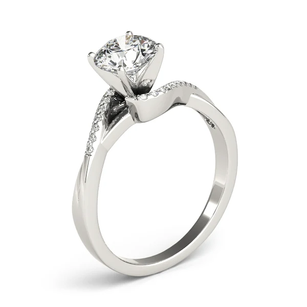 VS F 1.10 Carat Modern Bypass Round Cut Lab Grown Diamond Engagement Ring with Twisted Gold Band - Image 9